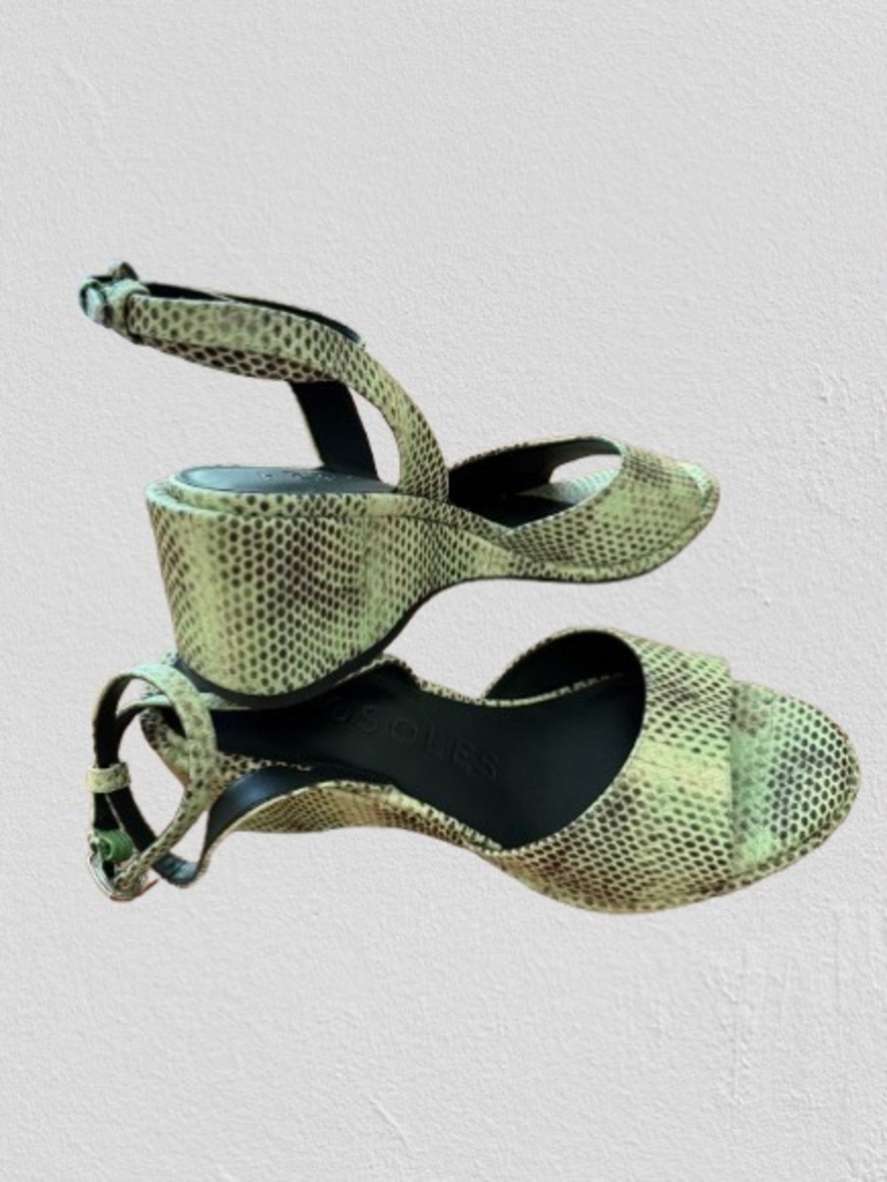 New Aerosoles Women's Snakeskin Print Ankle-Strap Wedge Sandals, Sz 7